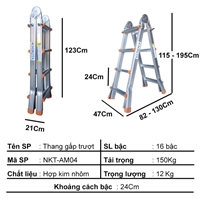 Thang nhôm gấp trượt đa năng AM04