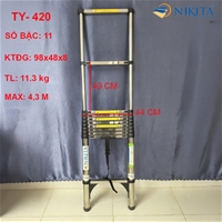Thang INOX Rút Đơn 11 Bậc Chống Trượt NIKITA TY-420