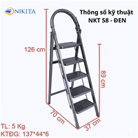 Thang Ghế Khung Sắt Gấp Gọn Chữ A Chắc Chắn NIKITA NKT-58