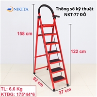 Thang Ghế Khung Sắt Gấp Gọn Chữ A Chắc Chắn NIKITA NKT-77