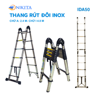 Thang Rút Đôi Inox Chữ A, Chữ I Chính Hãng NIKITA IDA 50