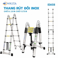 Thang Rút Đôi Inox Chữ A, Chữ I Chính Hãng NIKITA IDA58