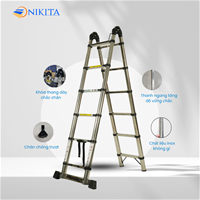Thang Rút Đôi Inox Chữ A, Chữ I Chính Hãng NIKITA IDA34