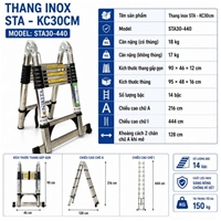 Thang Inox Rút Đôi Chống Trượt NIKITA STA30-440