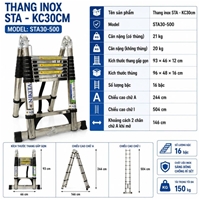 Thang Inox Rút Đôi Chống Trượt NIKITA STA30-500