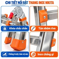 Thang Inox Rút Lồng Gấp Trượt 3 Bậc NKT-AD03