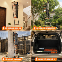 Thang Rút Đơn Thép - Cao 3m1, 8 Bậc - NIKITA IR310 Dùng Cho Lắp Đặt Và Bảo Trì