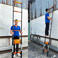 Thang Rút Đơn Thép - Cao 3m9, 10 Bậc - NIKITA IR390 Cho Thi Công Công Trình Trên Cao