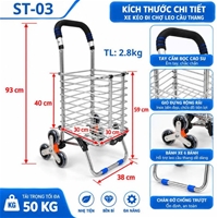 Xe Kéo Đi Chợ Leo Cầu Thang Tiện Lợi ST03 NIKITA