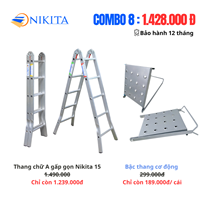 Combo Thang Chữ A Gấp Gọn NIKA 15 Và Bậc Thang Cơ Động