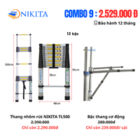 Combo Thang Nhôm Rút TL500 Và Bậc Thang Cơ Động