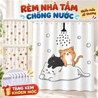 Rèm Chống Nước Chất Liệu Nhựa Cho Phòng Tắm, Vách Ngăn NIKITA
