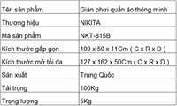 Gian phơi thông minh gấp gọn Nikita NKT-815B