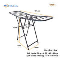 Giàn Phơi Quần Áo Để Đất Thông Minh Gấp Gọn NIKITA GP064