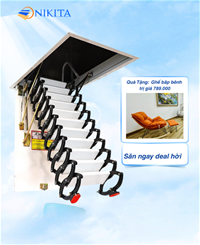 Cầu thang gác ốp trần