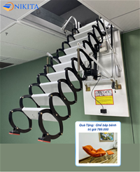 Cầu Thang Gác Xếp Điều Khiển Điện Cơ Âm Trần NIKITA NKT-AUT 3700