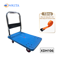 Xe Đẩy Hàng Khung Thép Có Thanh Chịu Lực, Gấp Gọn, 4 Bánh NIKITA XDH-106